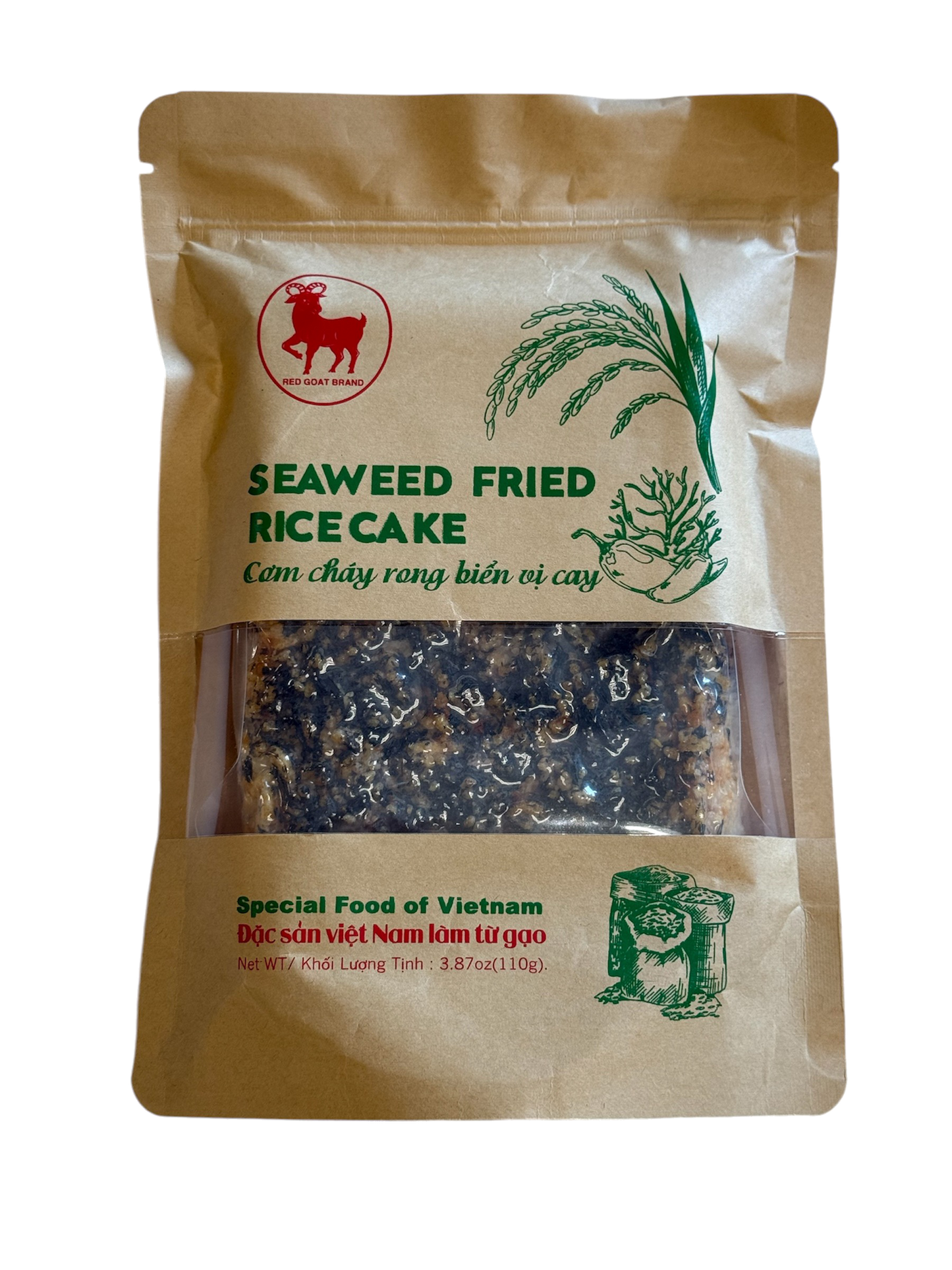 Seaweed Fried Rice Cake / Com Chay Rong Bien Vi Cay