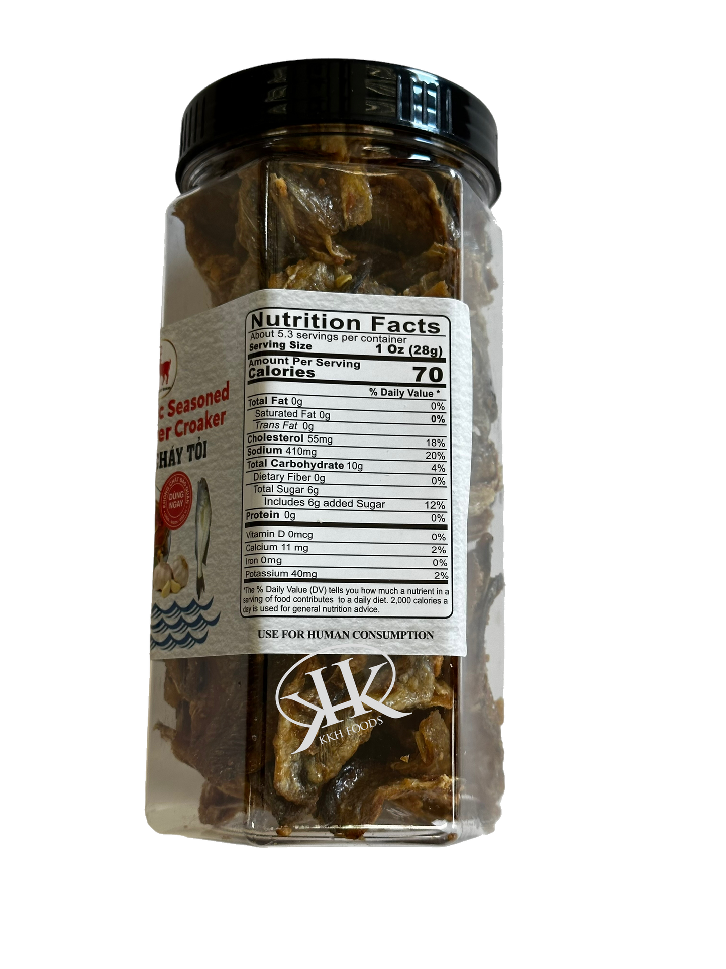 Fried Garlic Seasoned Dried Silver Croaker / Ca Du Chay Toi