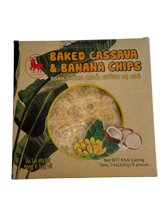 Baked Cassava & Banana Chips / Banh Phong Chuoi Nuong Me Que