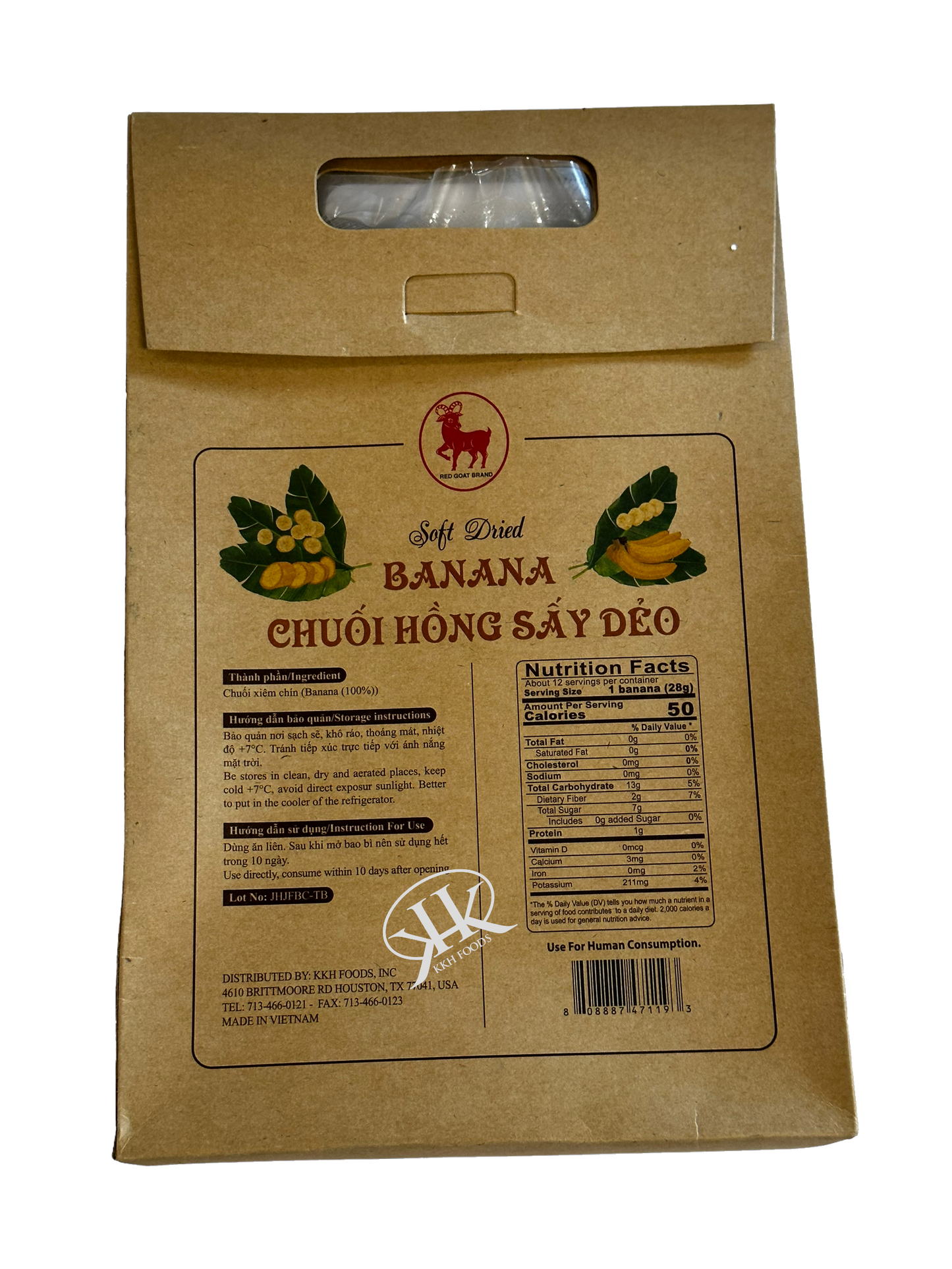 Soft Dried Banana / Chuoi Hong Say Deo