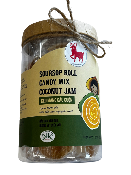 Soursop Roll Candy Mix Coconut Jam / Keo Mang Cau Cuon